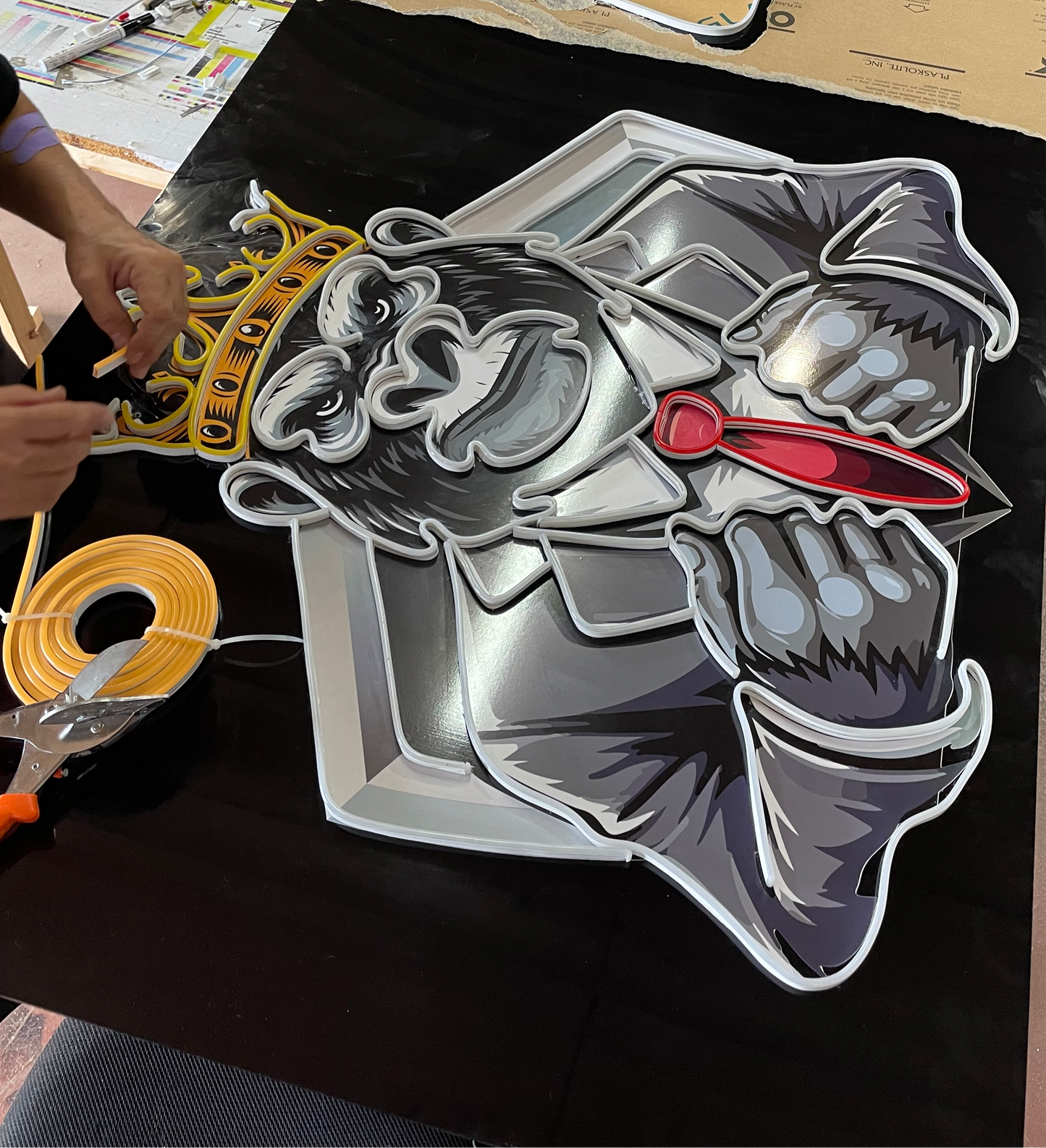 3D Logo Sign - Printed Acrylic Logo with Front-Facing LED Neon Lights