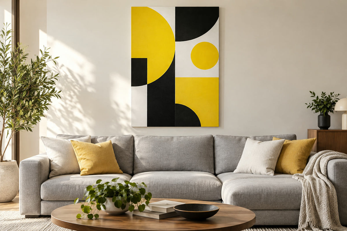 Canvas print over a sofa