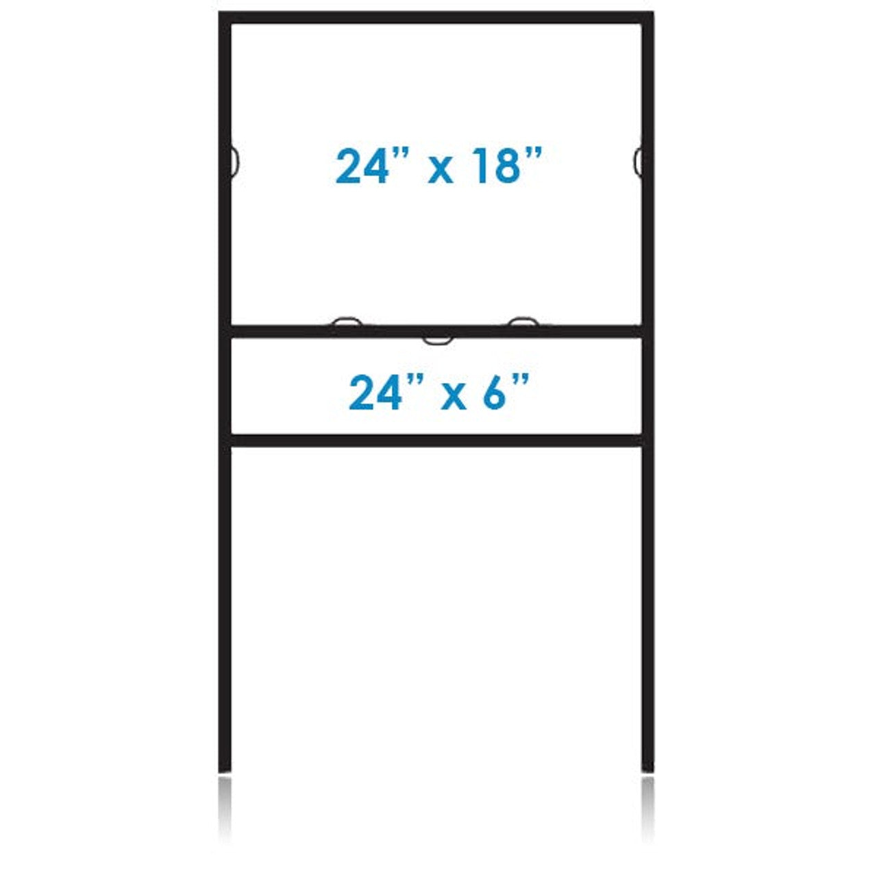 Metal Sign Frame with Bottom Rider 24x18 +24x6 (Custom Yard Signs)