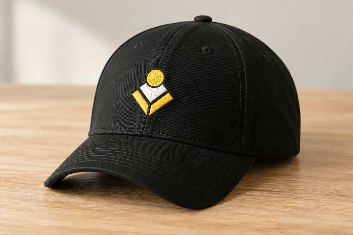 Black embroidered baseball cap