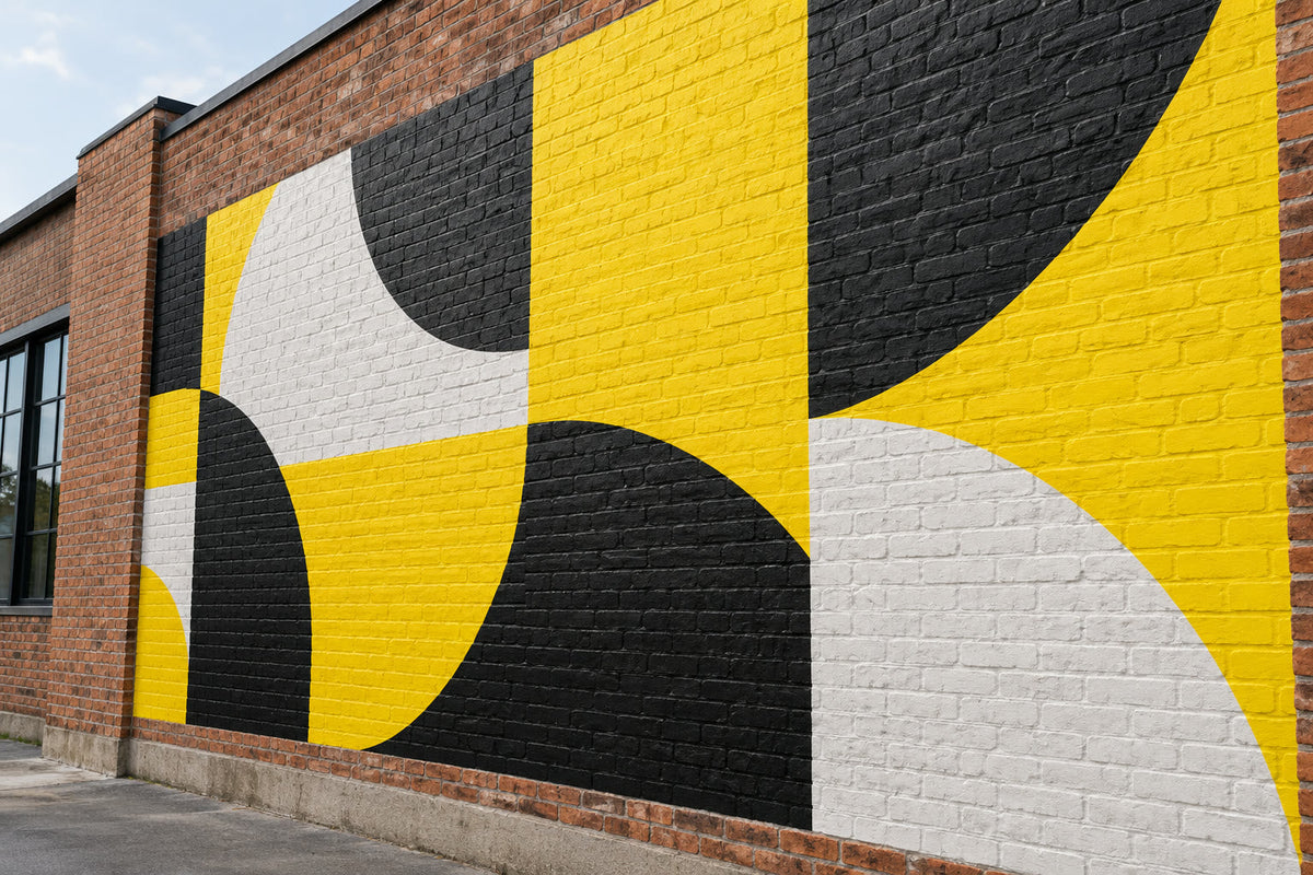 Outdoor wall decal on brick